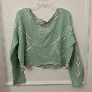 🌸 Tokyo Darling Crop Sweater • Mint / Heart